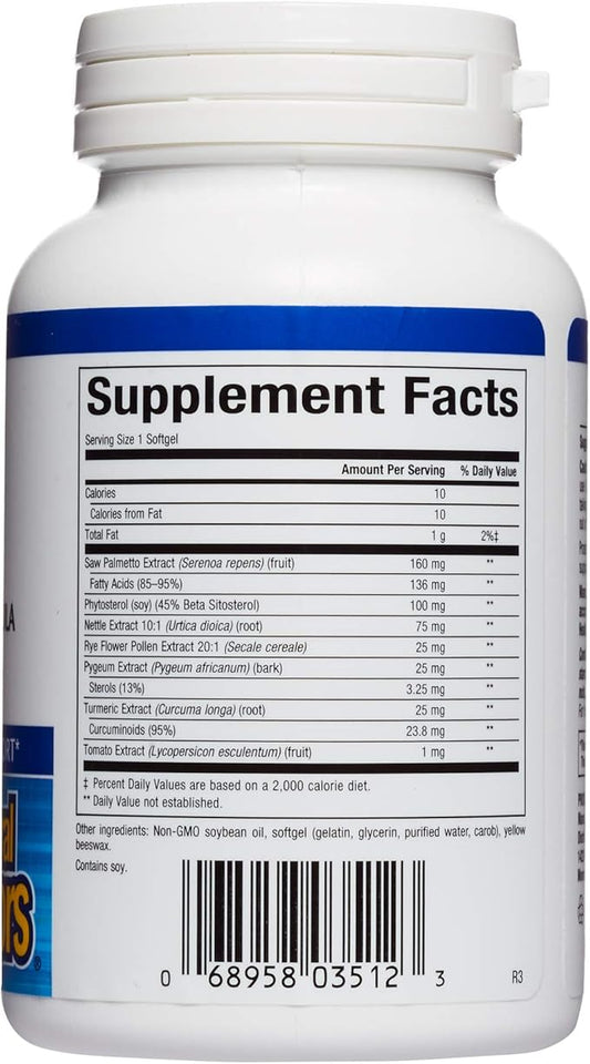 Natural Factors, Prostate Health Formula, Herbal 60 softgel (60 servings)