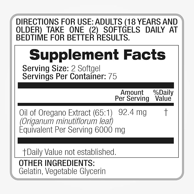 Lab | oregano oil | oil 150 softgels