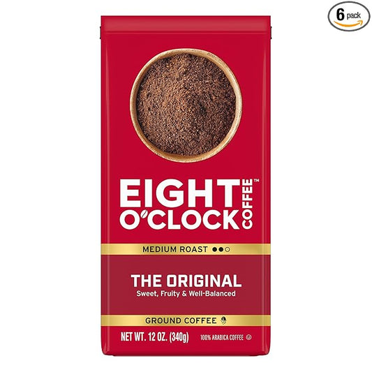 Eight O'Clock Coffee The Original, 12 Ounce (Pack of 6) Medium Roast Ground Coffee 100% Arabica, Sweet, Fruity, Well Balanced