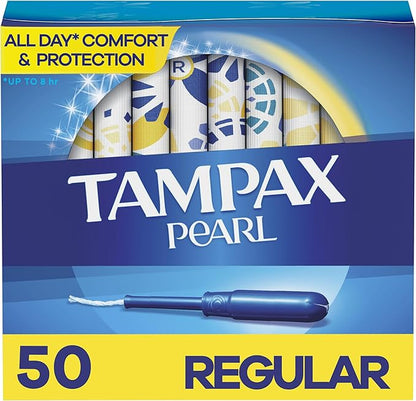 Tampax Pearl Tampons Regular Absorbency, 50 Count