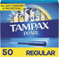 Tampax Pearl Tampons Regular Absorbency, 50 Count