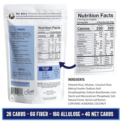 SWEET LOGIC Keto Pancake and Waffle Mix | Delicious Keto Baked Goods With Just 1-2G Net Carbs Per Serving | Gluten Free, Naturally Sweetened Low Carb, Diabetic Friendly