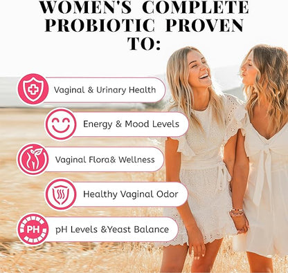 Vaginal Probiotics for Women,40 Billion CFU Promotes pH Balance,Healthy Vaginal Odor & Urinary Tract Health with Organic Prebiotics,Cranberry,60 Capsules