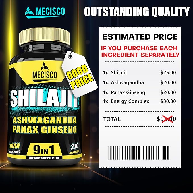 9in1 Shilajit Pure Himalayan Organic 210 Capsules
