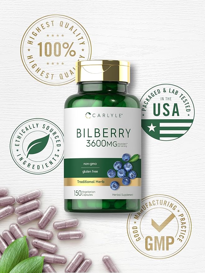 Carlyle Bilberry Extract Capsules 3600mg | 150 Count