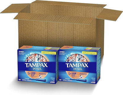 Tampax Pearl Tampons Super Plus Absorbency, 50 Count 2 (100 (100 Count