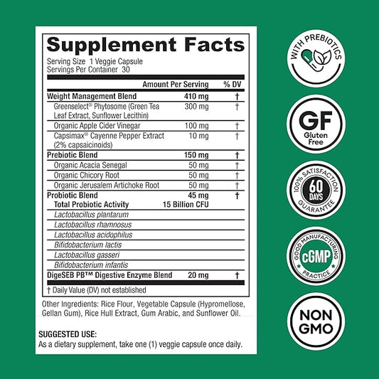 Physician's CHOICE Probiotics for Weight Management 6 Probiotic 30 CT