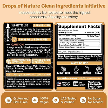 Creatine & Bacopa Liquid Drops 60mL)