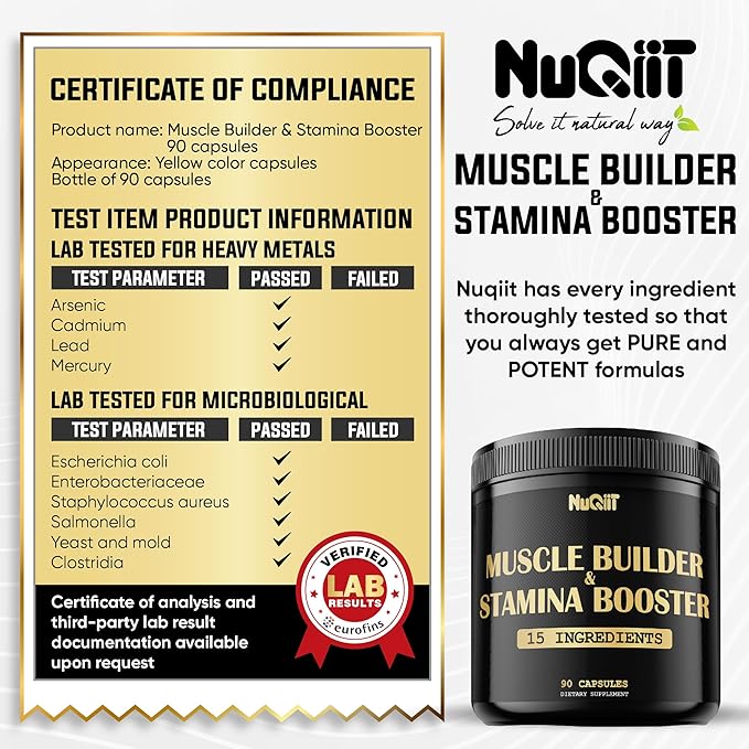 Muscle Builder Supplement with Creatine Monohydrate 500mg Tribulus 6000mg & 90 Capsules