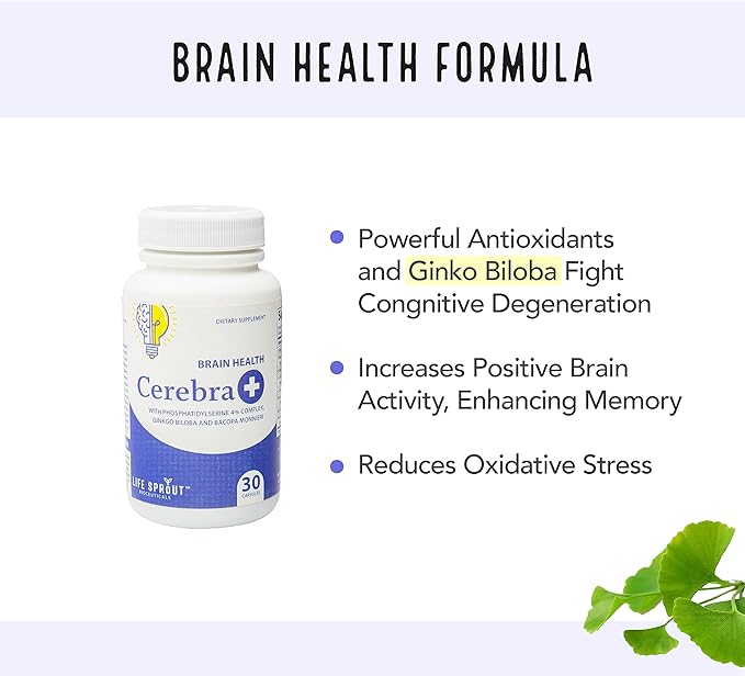 Cerebra+ Brain Health Formula with L-Glutamine 30 Capsules