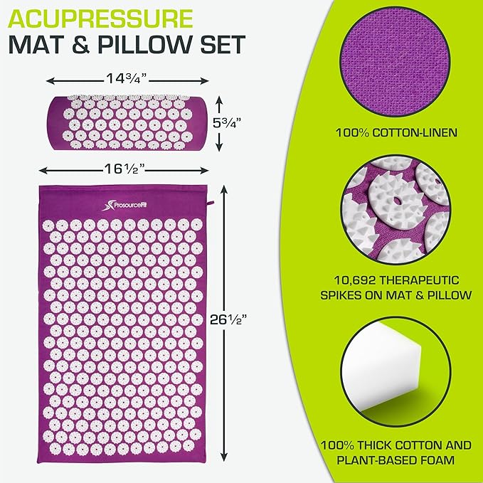 ProsourceFit Acupressure Mat and Pillow Set