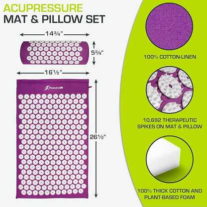 ProsourceFit Acupressure Mat and Pillow Set