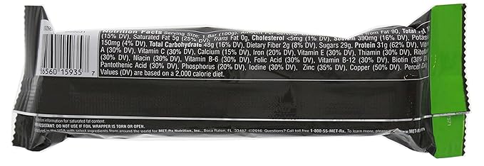 MET-Rx Big 100 Colossal Protein Bars, Crispy Apple Pie Meal Replacement Bars, 9 Count