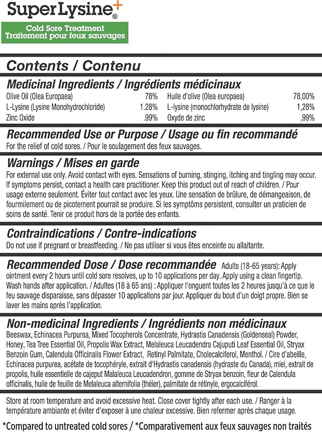 Quantum SuperLysine+ Cold Sore Treatment Ointment|Relieves Half|0.25 Ounce