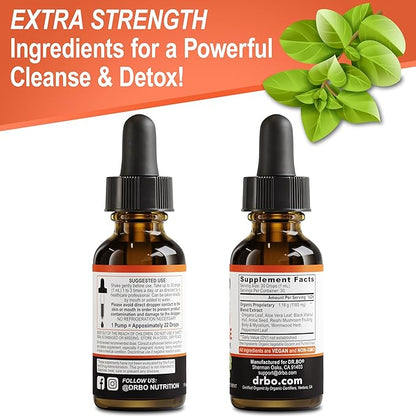 Candi Cleanse Support Supplement Drops - Organic Oregano Oil Drops Liquid & Black Walnut Wormwood - Extra Strength Overgrowth Balance Complex, Natural Oral Gut Cleanser Detox Health Supplements 1 oz