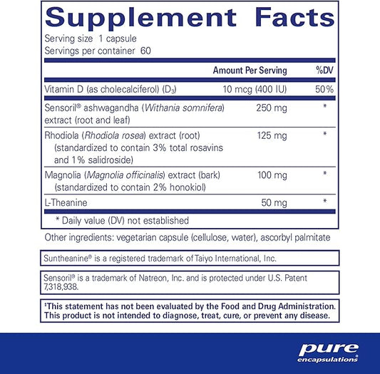 Pure Encapsulations Cortisol Calm 60 Capsules