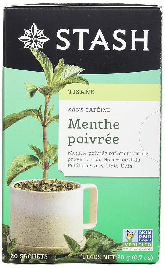 Stash Tea Peppermint Herbal Tea - Naturally Caffeine Free, Non-GMO Project Verified Premium Tea with No Artificial Ingredients, 20 Count (Pack of 6) - 120 Bags Total