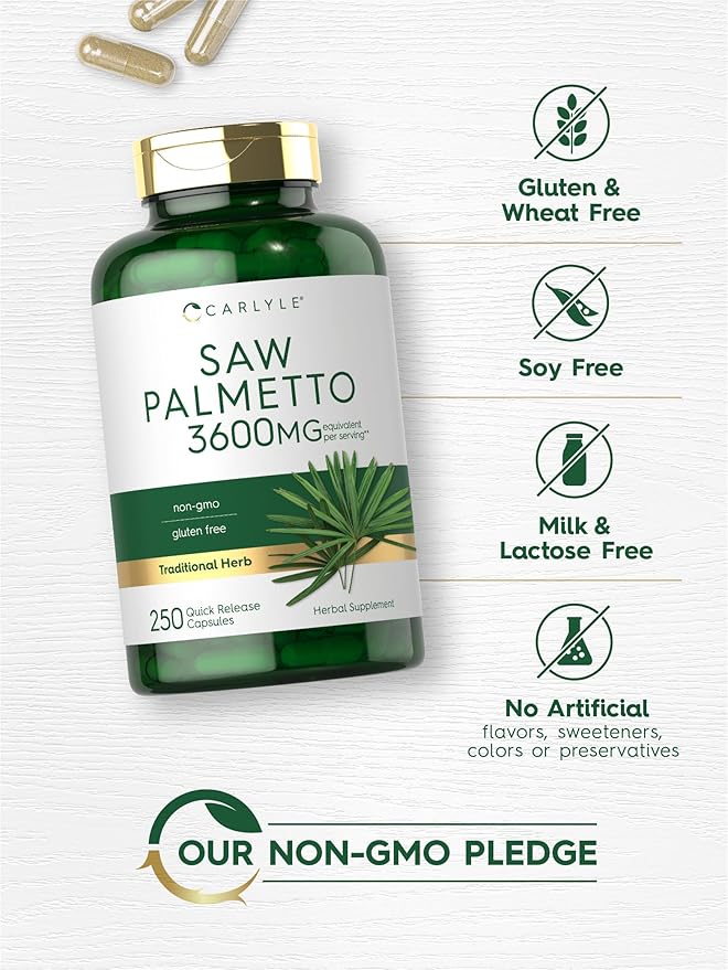 Carlyle Saw Palmetto Extract 3600mg | 250 Capsules