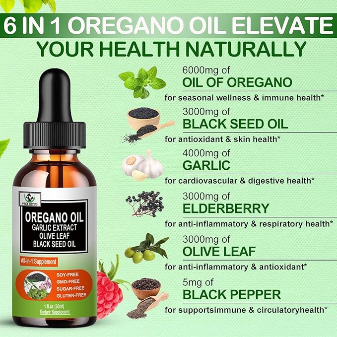 Organics Oregano Oil Liquid Drops,Oil Of 6000mg with