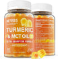 Turmeric Gummies 1000mg w/MCT Oil C8 C10, Organic Antioxidant, Sugar Free Turmeric Curcumin Supplement + Black Pepper Extract Support Flexible & Comfort, Digestion, Energy, Ultra Absorption, 60 Counts