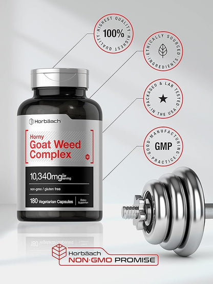 Horbäach Horny Goat Weed Complex 10,340 mg 180 Capsules