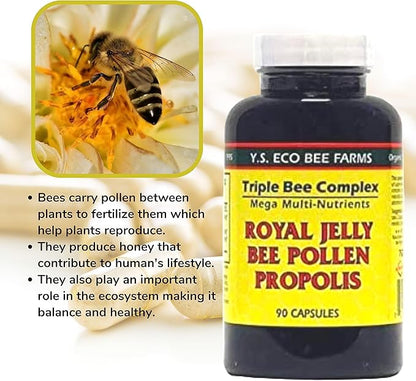 YS Organics Triple Bee Complex, Royal 90 Capsules