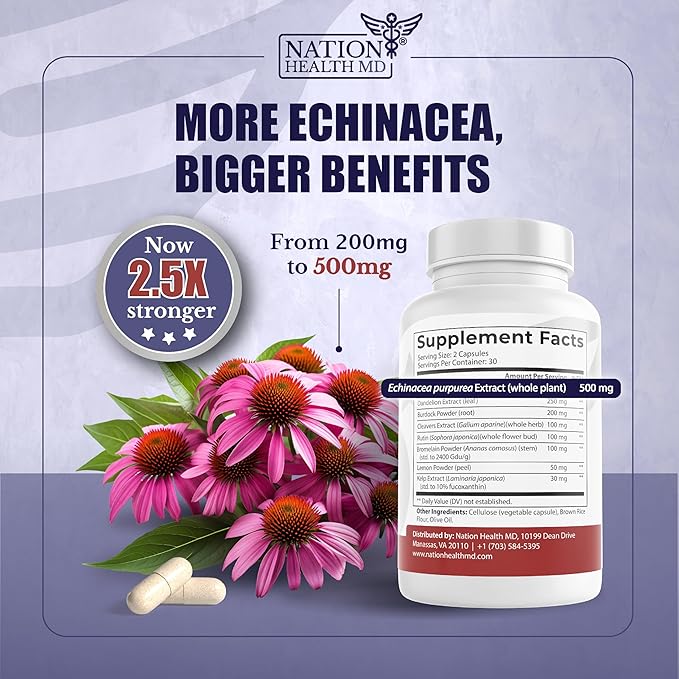 Lymph MD - Lymphatic System Supplement with 9 Botanicals - Dandelion, Burdock, Echinacea, Lemon & More - Supplements for Men and Women - 60 Capsules