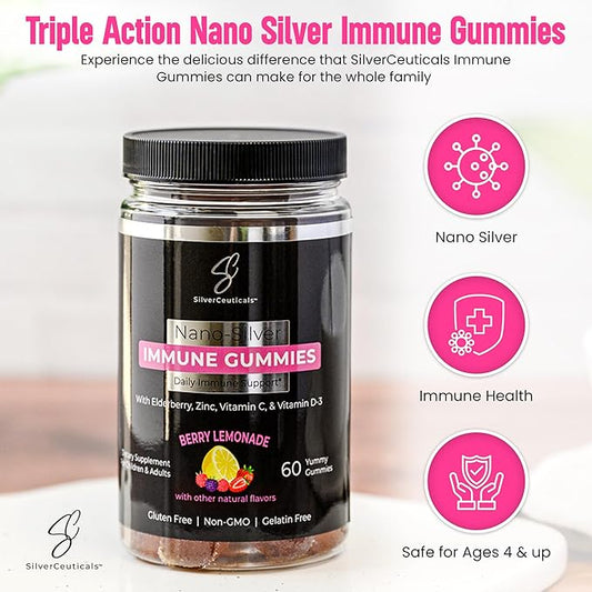 Triple Action Immune Gummies 4+ Vitamin 3rd Party 60 Count