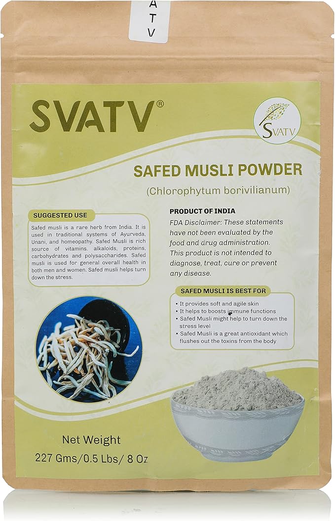 SVATV Safed Musli Powder II Chlorphytum 227 Grams, 8 Ounce