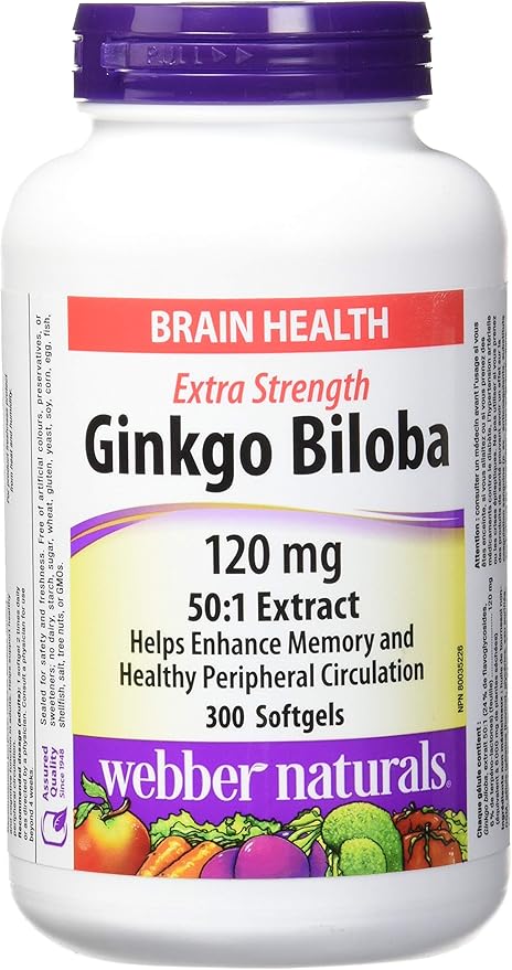 webber naturals Ginkgo Biloba 120mg 300