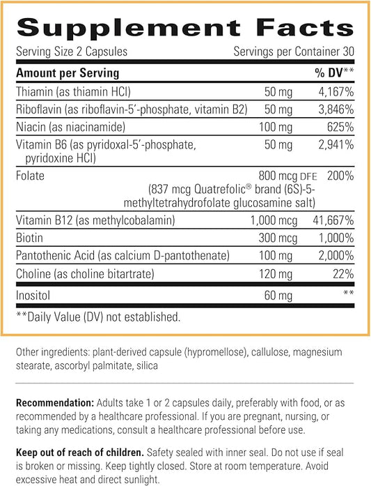 Integrative Therapeutics Active B-Complex - Energy Metabolism Support* - B-Complex Vitamin Supplement with 8 B-Vitamins, Vitamin B12, Folate, Choline - 60 Capsules - 2 Pack