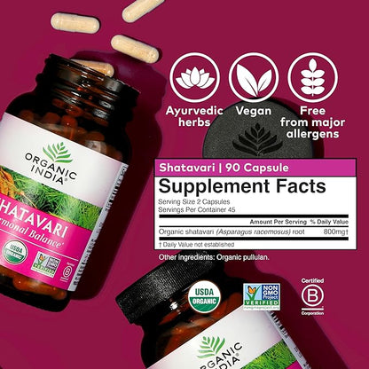 ORGANIC INDIA Shatavari Capsules 90 Capsules