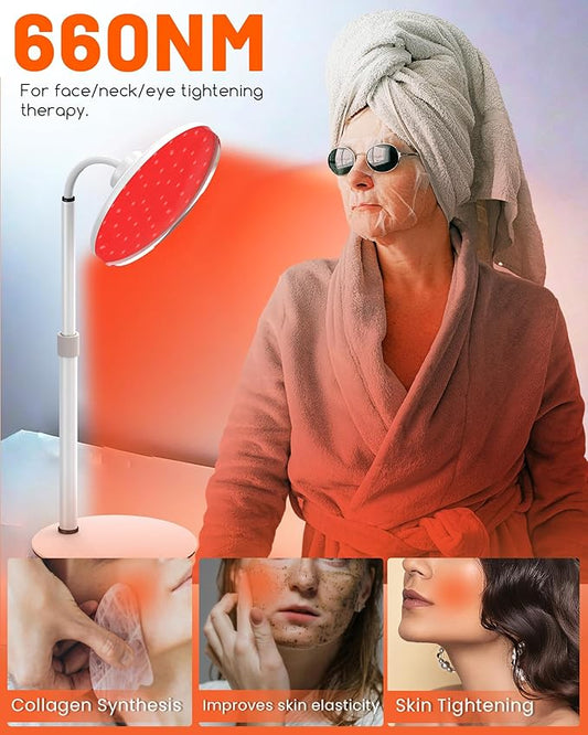 Red Light Therapy Lamp for Face- 120 LEDs, 590nm, 660nm, 660nm, 660nm+940nm 660nm+940nm -