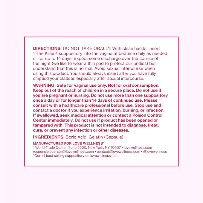 Love Wellness The Killer & Flora Power | Vaginal Suppository Duo with Probiotics, Vitamin C & Boric Acid for Vaginal Health | Vaginal Suppositories for Healthy pH Balance & Vaginal Odor Control