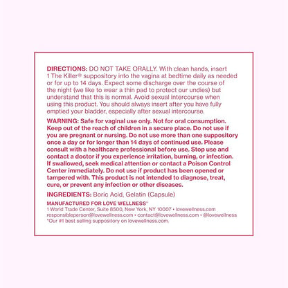 Love Wellness The Killer & Flora Power | Vaginal Suppository Duo with Probiotics, Vitamin C & Boric Acid for Vaginal Health | Vaginal Suppositories for Healthy pH Balance & Vaginal Odor Control