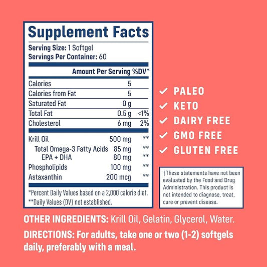NativePath Antarctic Krill Oil 3 Krill 500mg Softgels 3 Supplement 60 ct