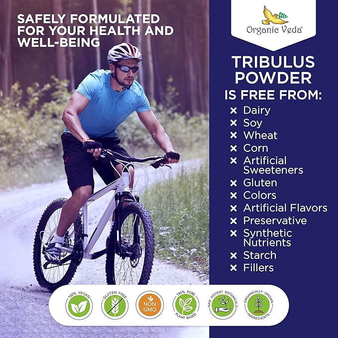 Organic Veda Tribulus Terrestris Powder 100% Pure 7oz