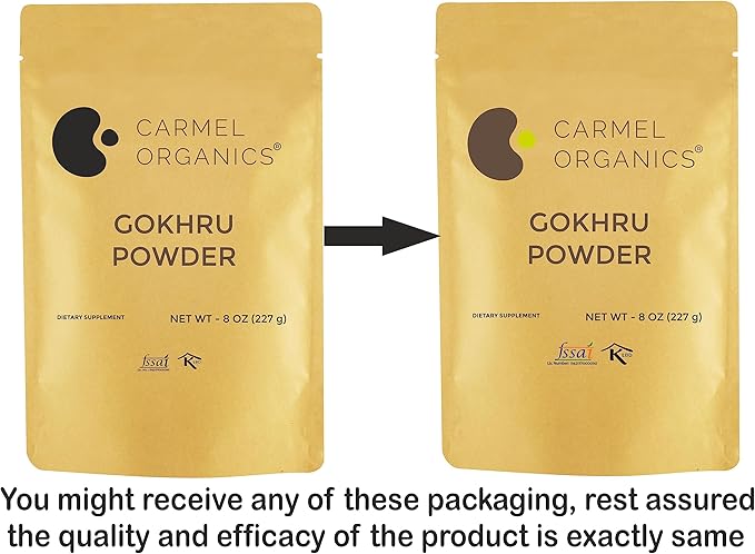 CARMEL ORGANICS Natural Gokhru/Gokhsuru Fruit Powder 8 Ounce 0.5 Lb/ 227 Grams(Pack 1)| Tribulus