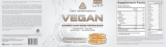 Core Nutritionals Platinum Vegan Gourmet Plant-Based Protein Blend with 21 Grams of Pea Protein, Lactose, Soy and Gluten Free 29 Serving (Maple Pancake Batter)