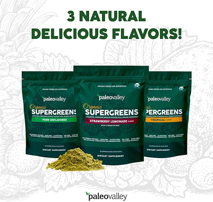 Paleovalley Organic Supergreens Powder 23 Superfoods 30 Servings