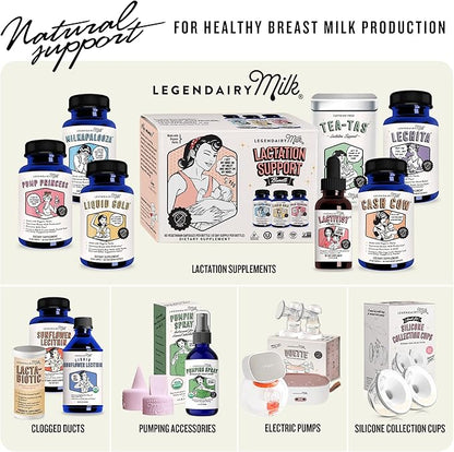 Legendairy Milk Sunflower Lecithin 1200mg, Lactation Support, Sunflower Lecithin Supplement for Clogged Milk Ducts, Made in USA, 200 Softgels