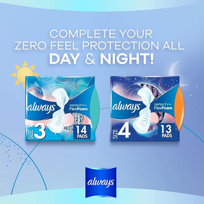Always Infinity Size 3 Feminine Pads 14 Count