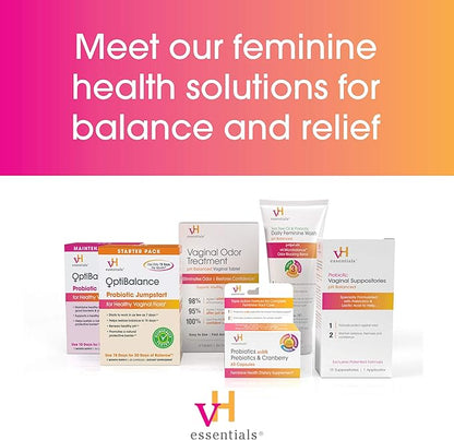 vH essentials Vitamin C Vaginal Tablet - Boric Acid Suppository Alternative - Supports Healthy pH and Eliminates Vaginal Odor Naturally, Suppositories for Vaginal Health 6 Count, 1 Applicator