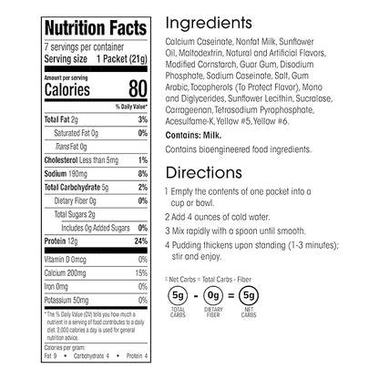 WonderSlim Protein Pudding, Banana Delight, Gluten Free, Low Carb, Low Sugar (7ct)