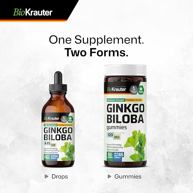 Ginkgo Biloba Extract Gummies 120mg Standardized 90 Vegan