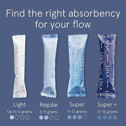 LOLA Organic Cotton Tampons, 8 Count