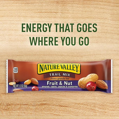 Nature Valley Chewy Fruit and Nut Granola Bars, Trail Mix, 6 Bars, 7.4 OZ (Pack of 12)
