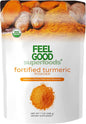 Feelgood Superfoods Fortified Turmeric Powder - Vegan Turmeric Supplement with Black Pepper Extract - Offers Cardiovascular, Joint, Digestive & Immune Support - 7 oz