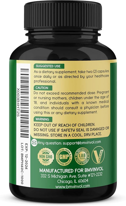 BMVINVOL Psyllium Husk Fiber Supplement t 60 Capsules