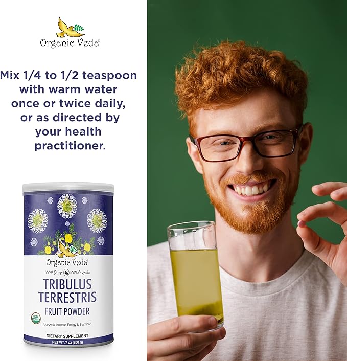 Organic Veda Tribulus Terrestris Powder 100% Pure 7oz
